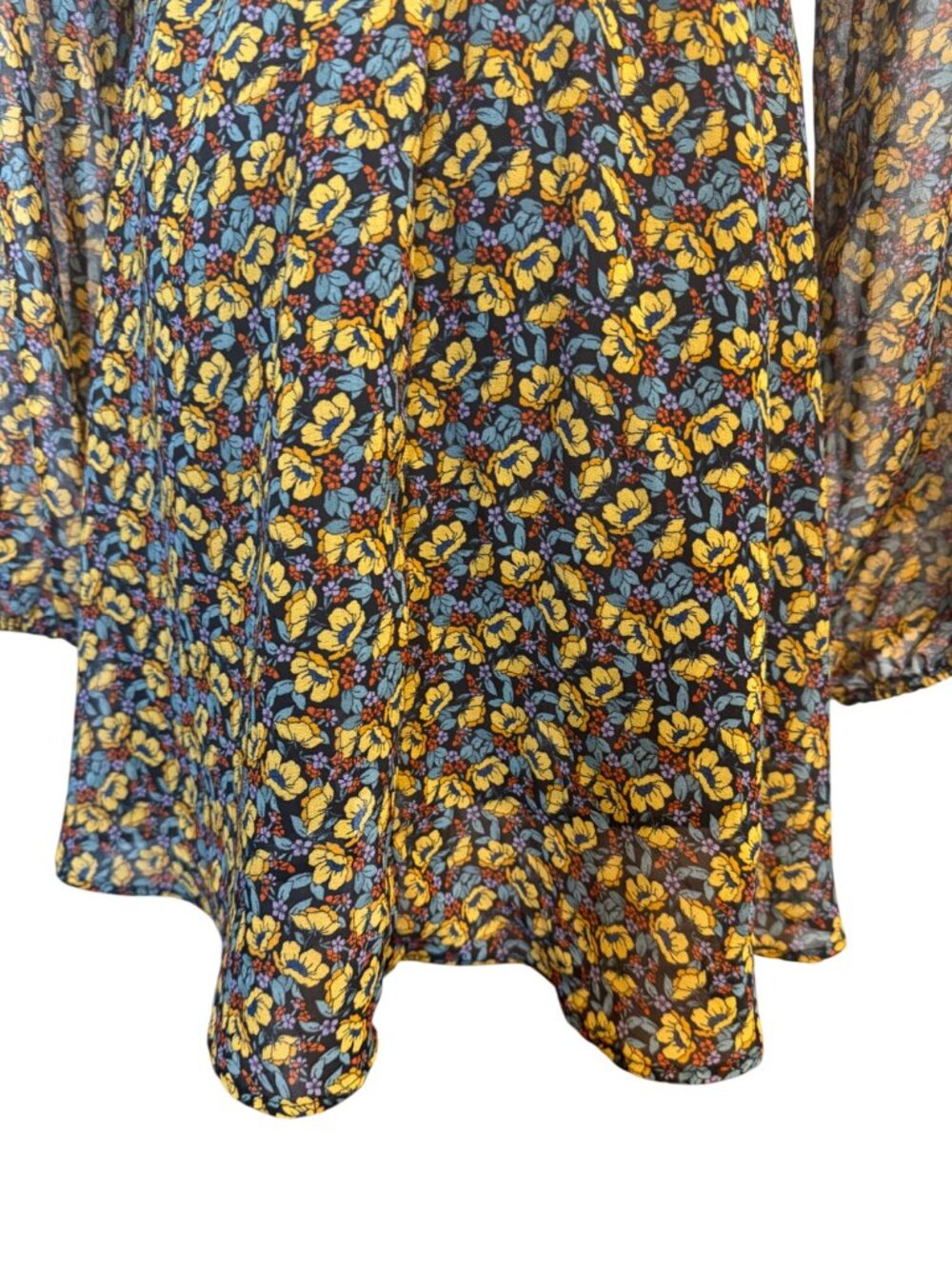 2/$30 ZARA S Floral Long-Sleeve Wrap Dress - Picture 13 of 16